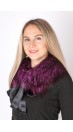 Fuchsia fox fur collar-neck warmer